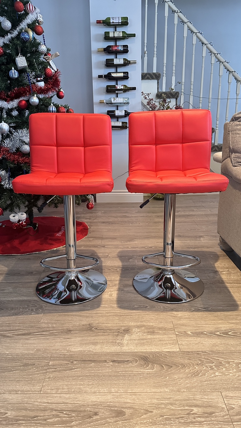 Red Bar Stools (Set of 2) - photo 2