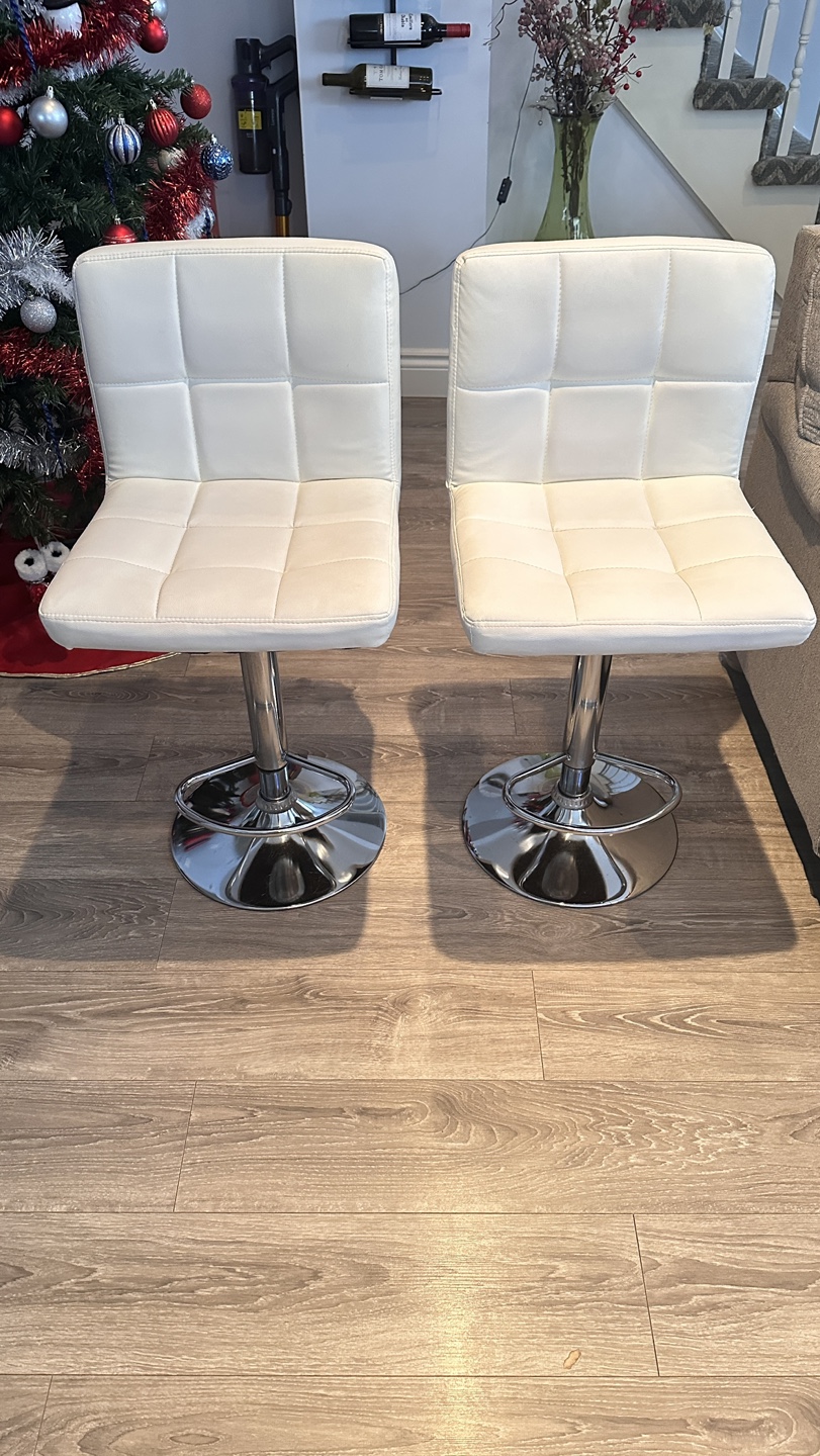 Set of 2 White Bar Stools - photo 3