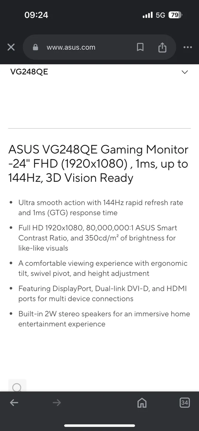 ASUS VG248QE Gaming Monitor image indicator(2)