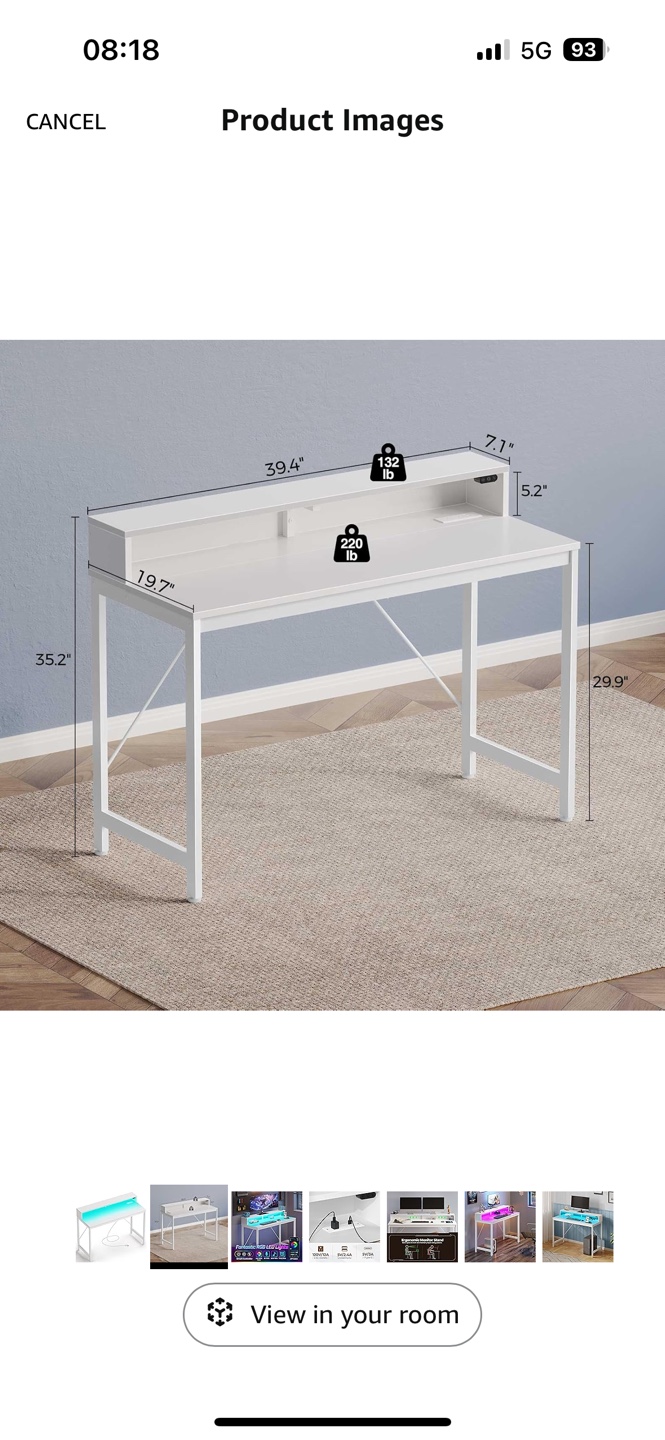 Black Computer Desk with Shelf - photo 2