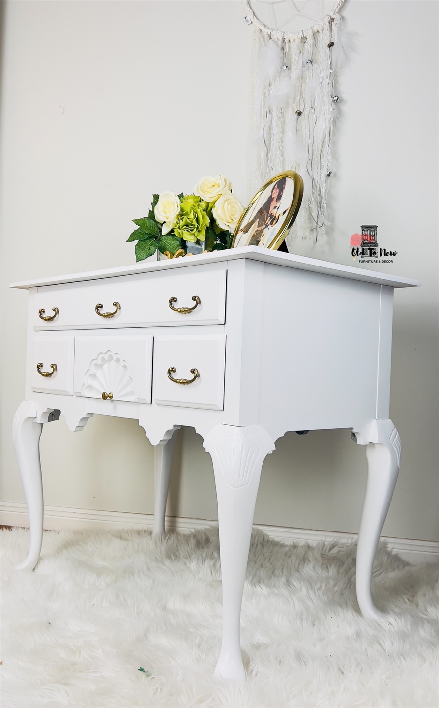 White Sideboard with Four Drawers - photo 2