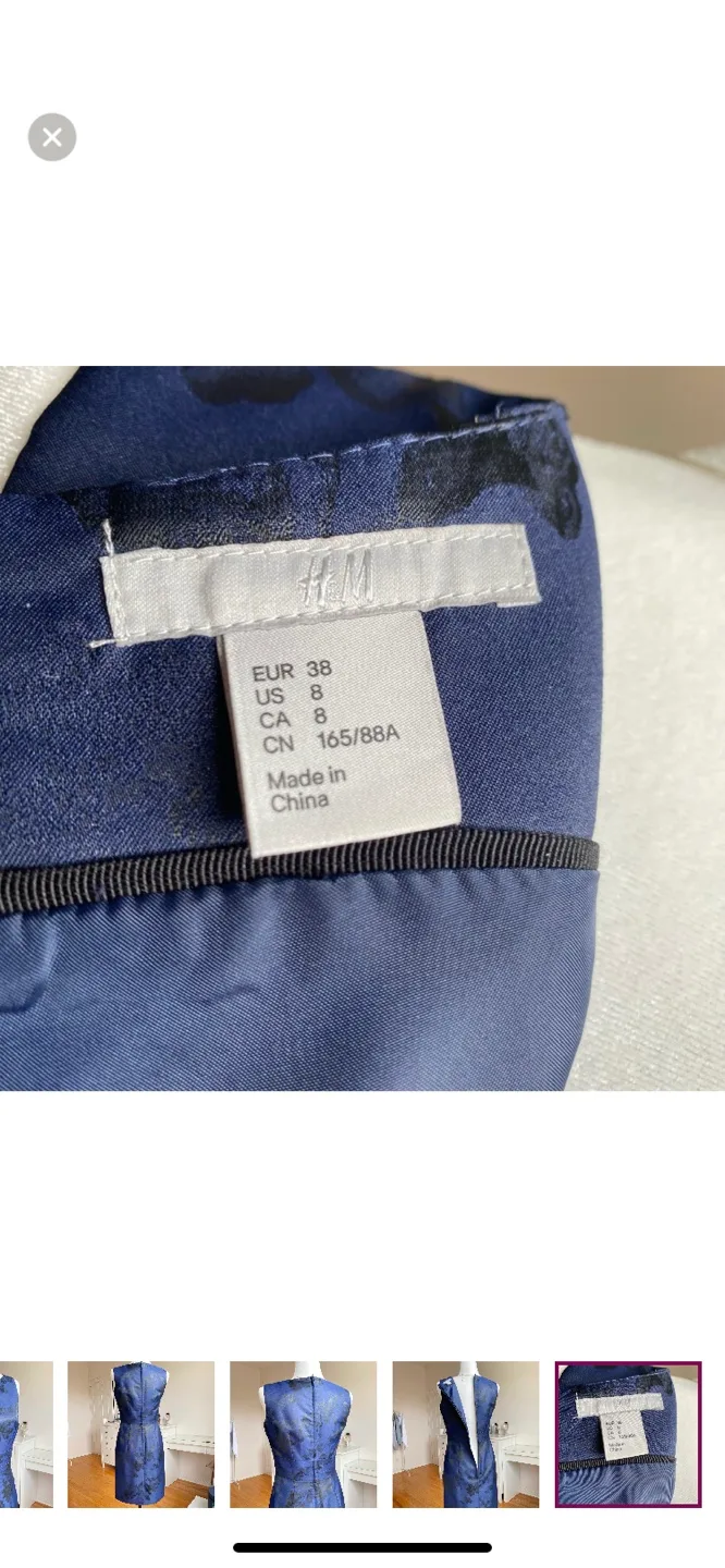 H&M - Blue Floral Dress Size 8 image indicator(6)
