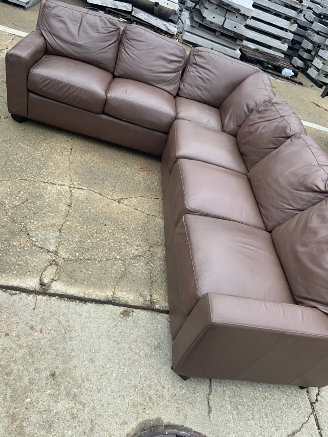 Real Brown Leather Sectional Sofa
