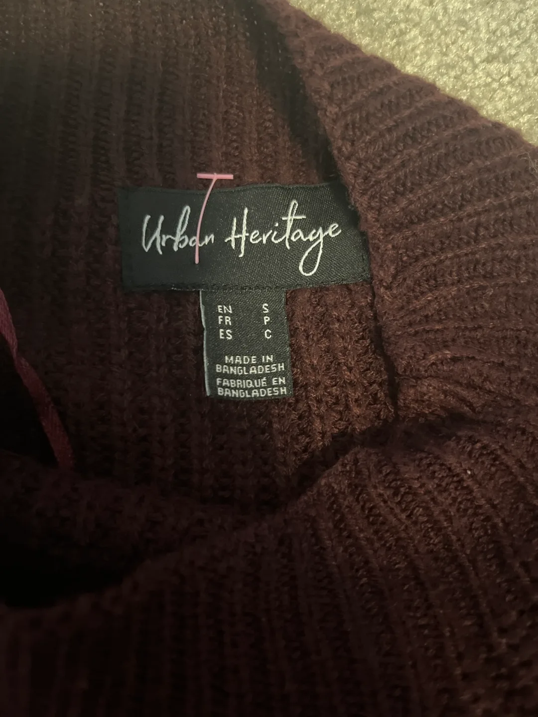 Urban Heritage Burgundy  Lace Up Sweater image indicator(3)