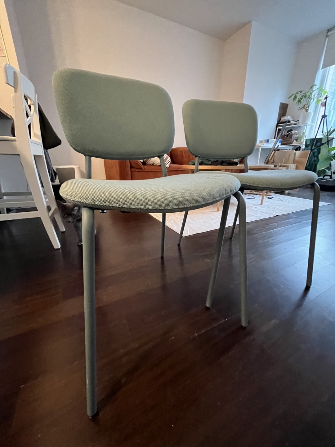Set of 2 Teal Dining Chairs #freecycle - photo 3