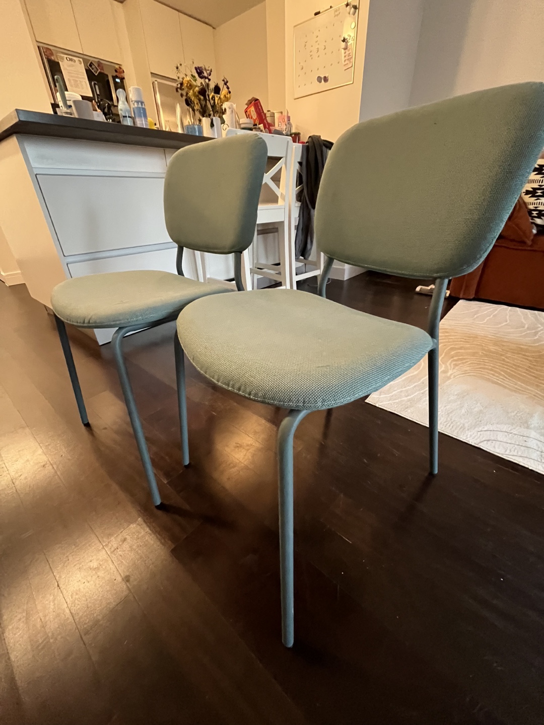 Set of 2 Teal Dining Chairs #freecycle - photo 4