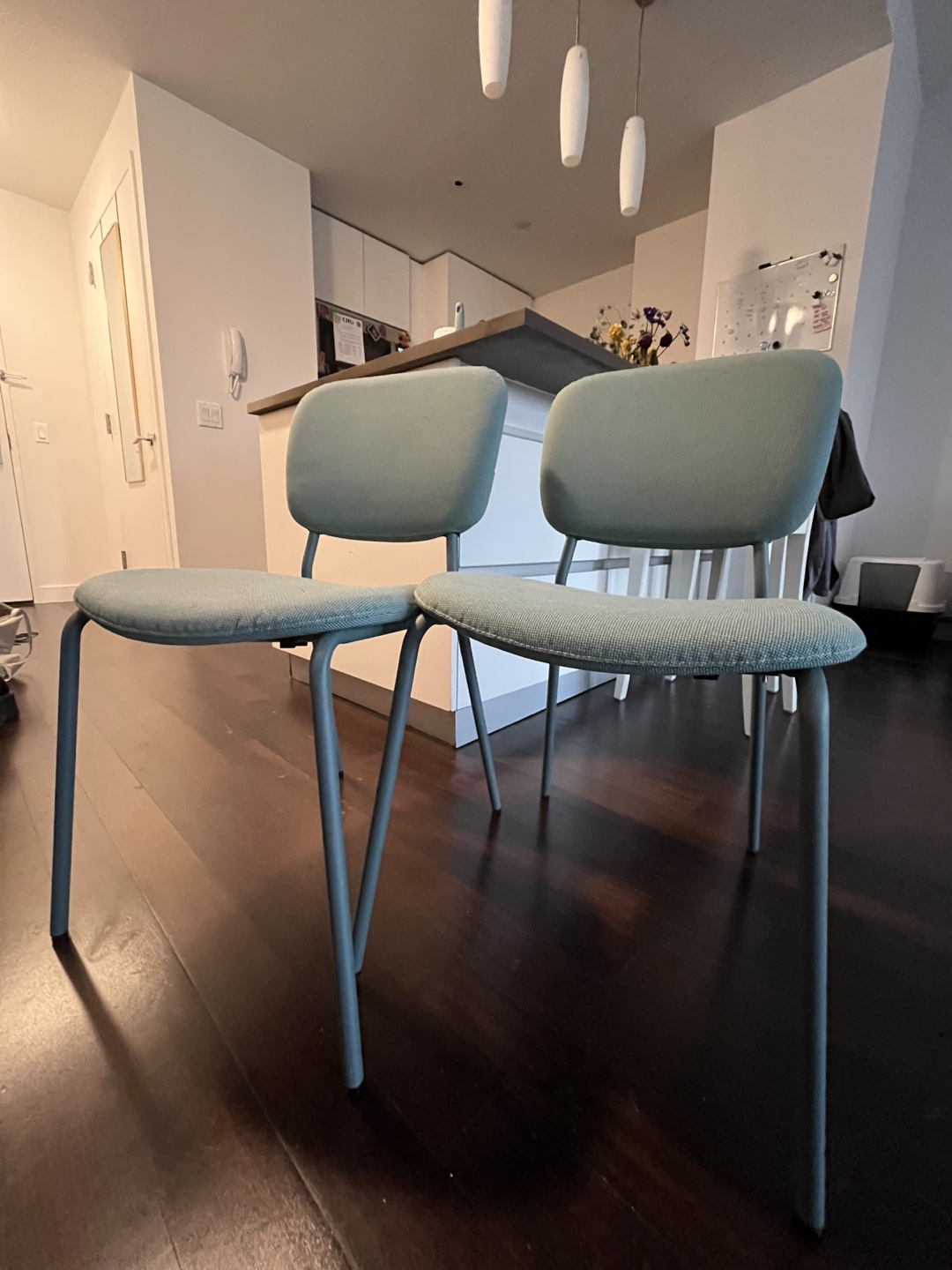Set of 2 Teal Dining Chairs #freecycle - photo 2