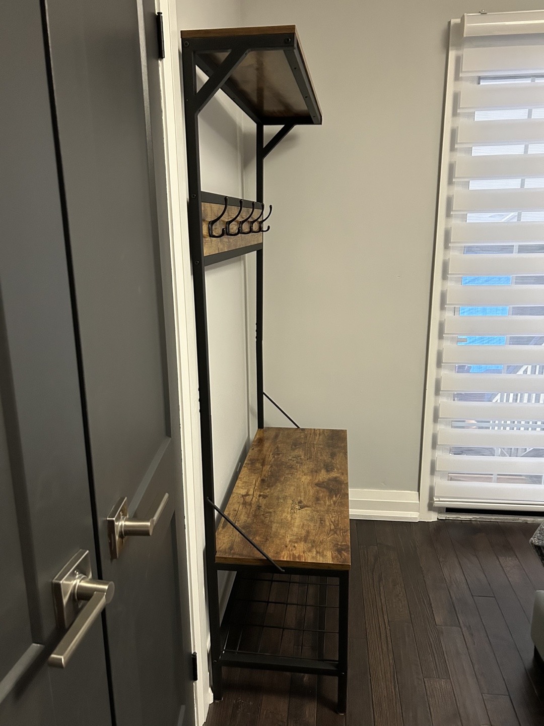 Entryway Coat Rack with Bench - photo 2