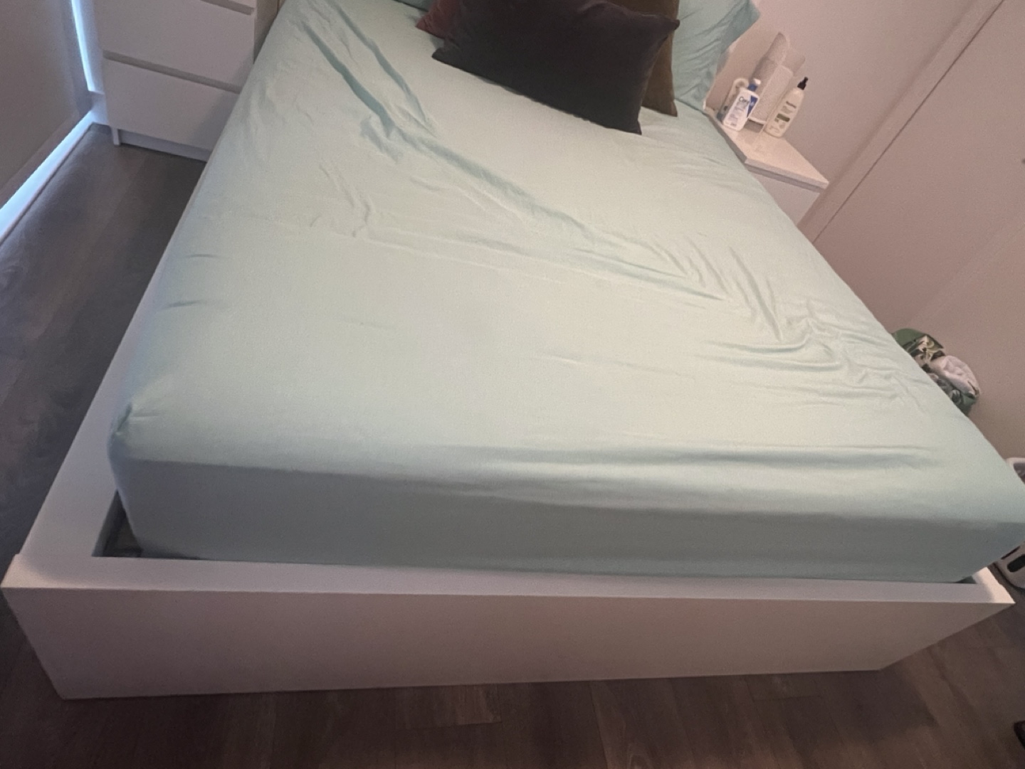 IKEA MALM Queen Bed Frame with mattress + 2 bedside tables - photo 2