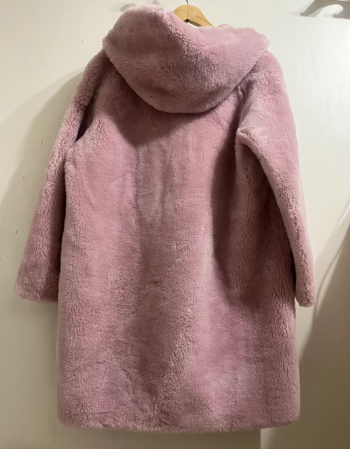 Pink Faux Fur Coat with Hood image indicator(2)