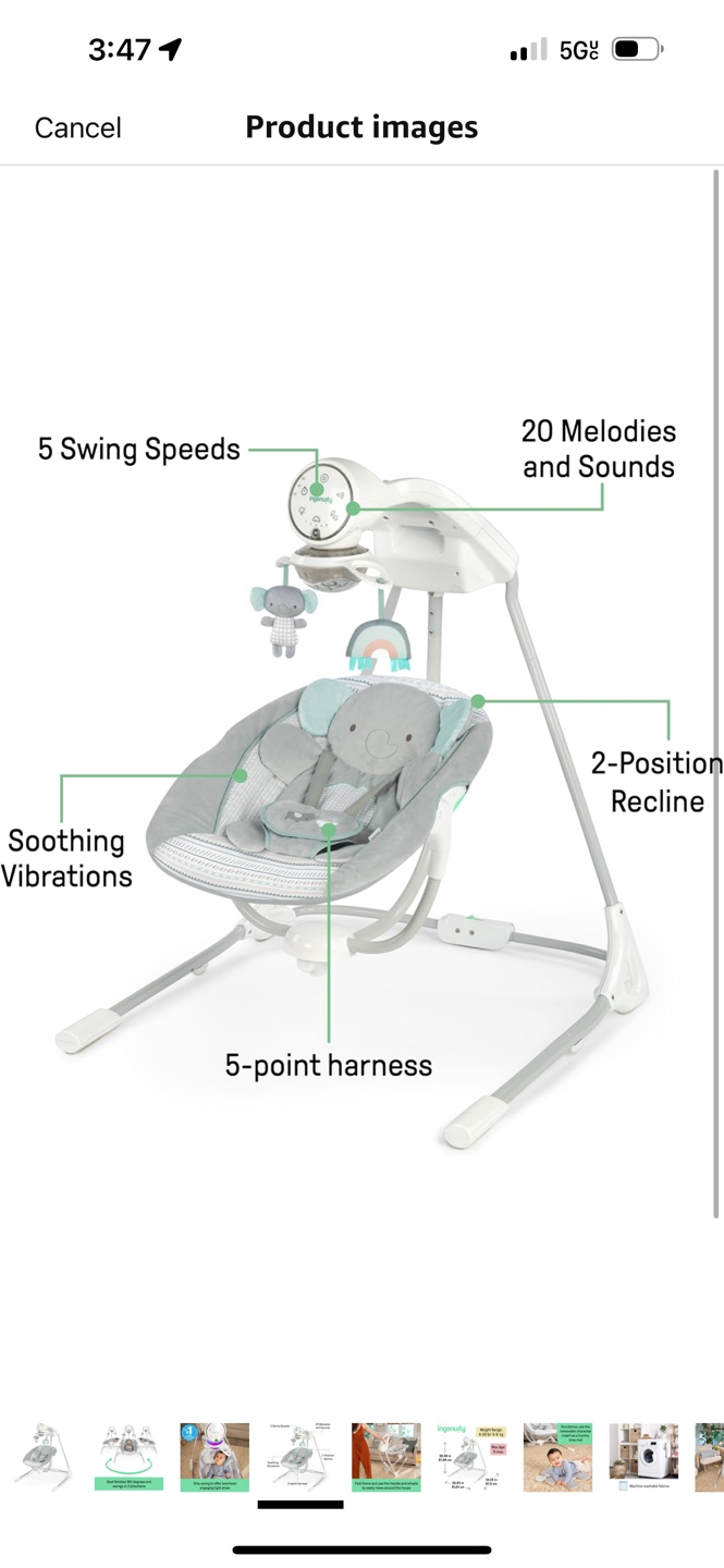 Ingenuity Baby Swing #freecycle - photo 3