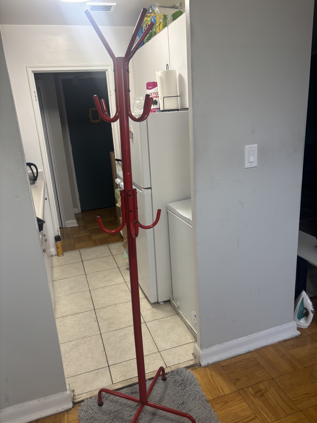 Red Metal Coat Rack
