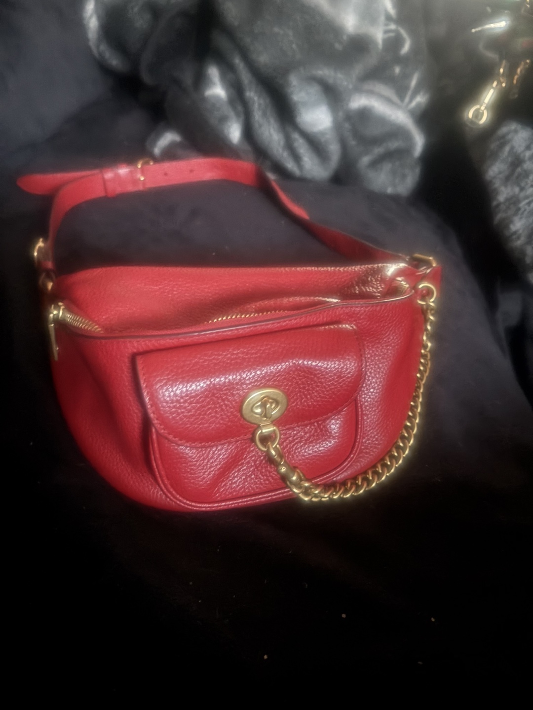 Coach Red Leather Crossbody Bag