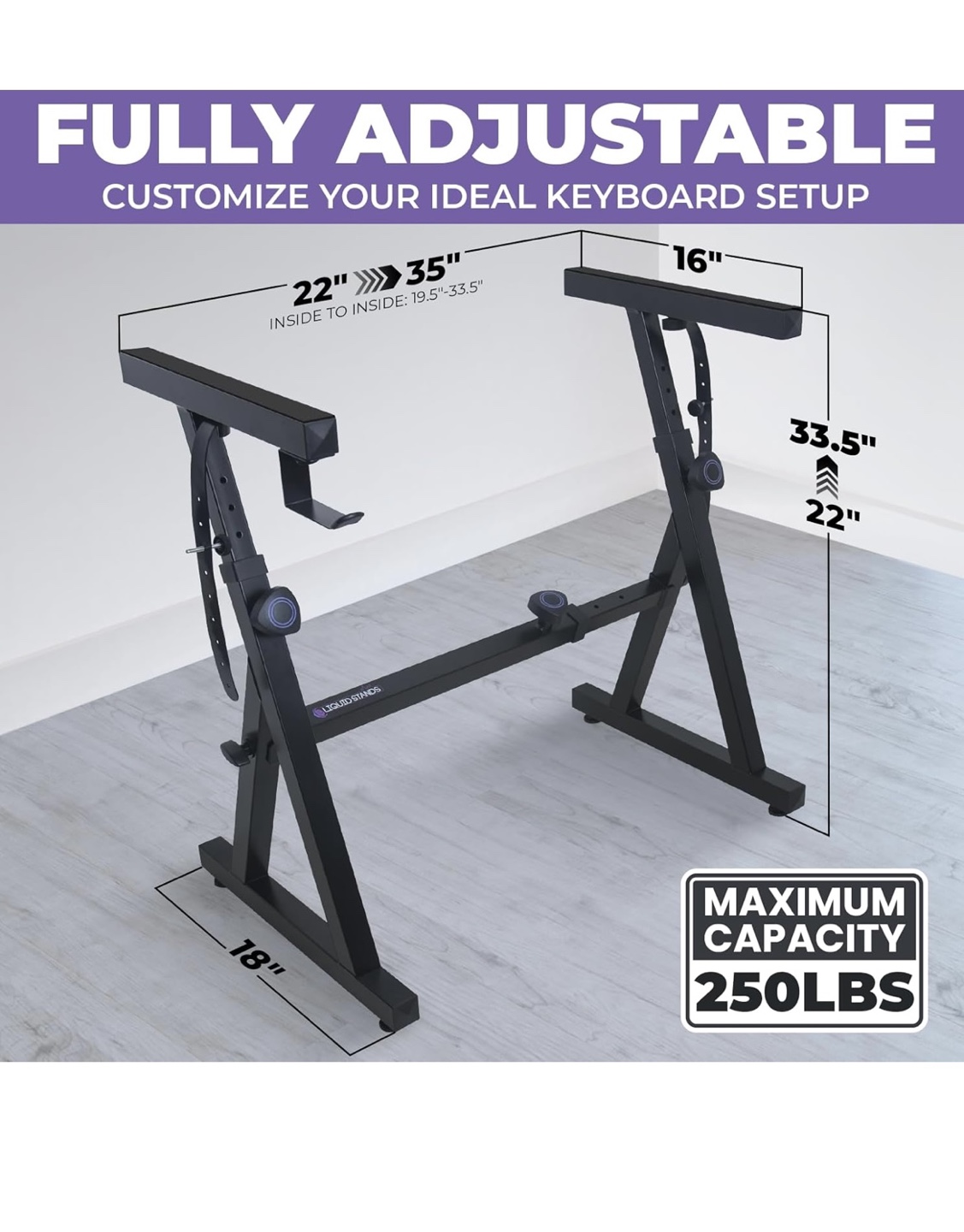 Liquid Stands Piano Keyboard Adjustable & Portable - photo 2
