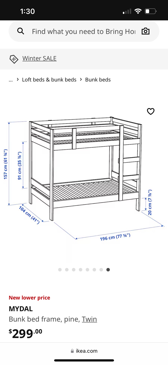 IKEA MYDAL Bunk Bed Frame, Pine, Twin - photo 2