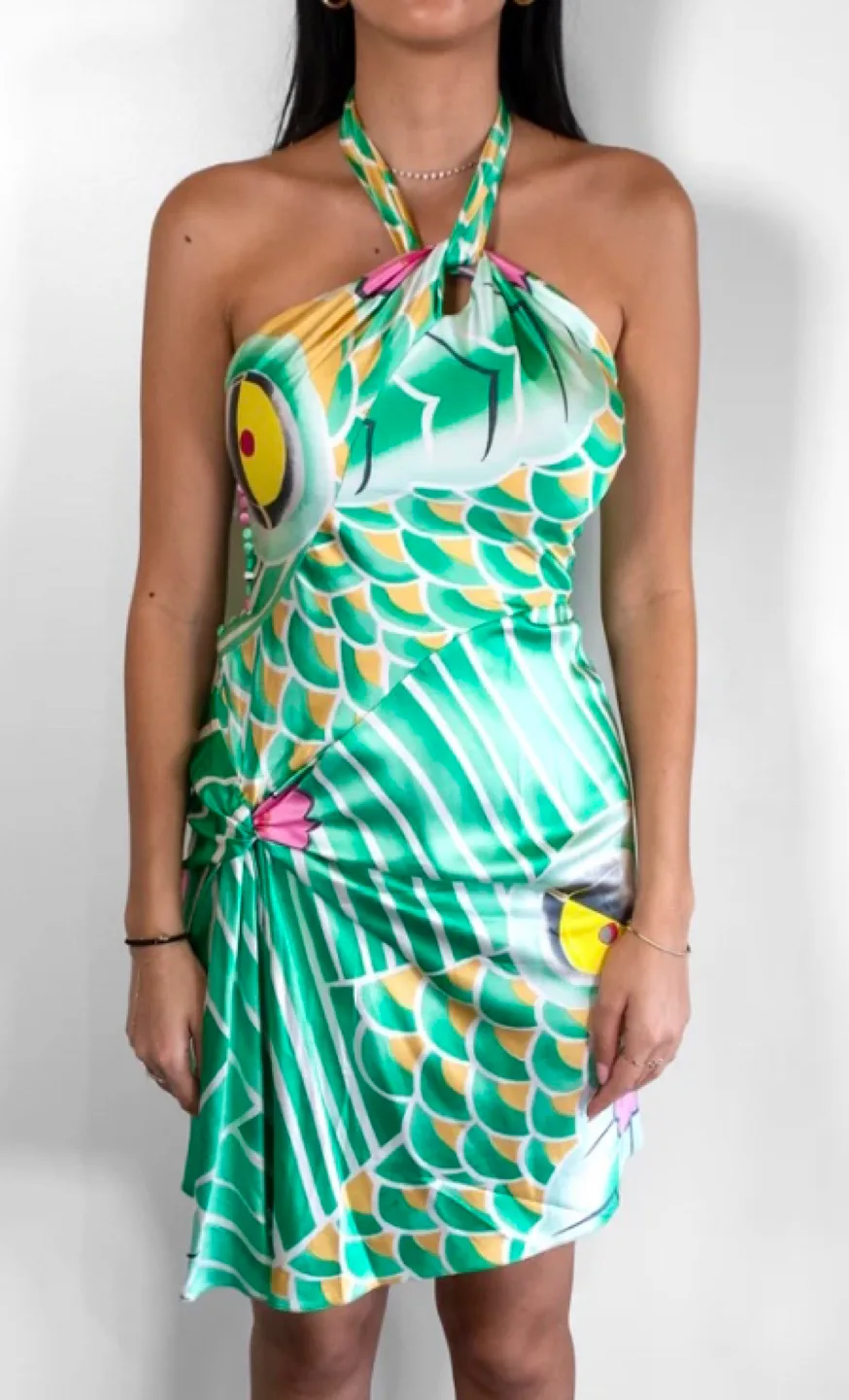 Christian Dior Couture Fish Print Silk Dress image indicator(3)