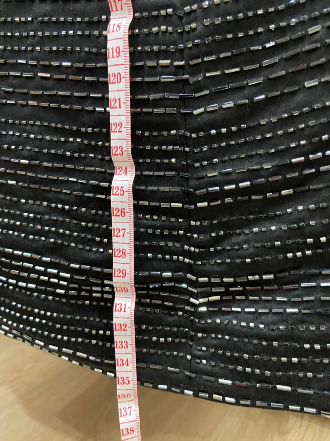 Black Strapless Silk Sequin Evening Gown image indicator(9)