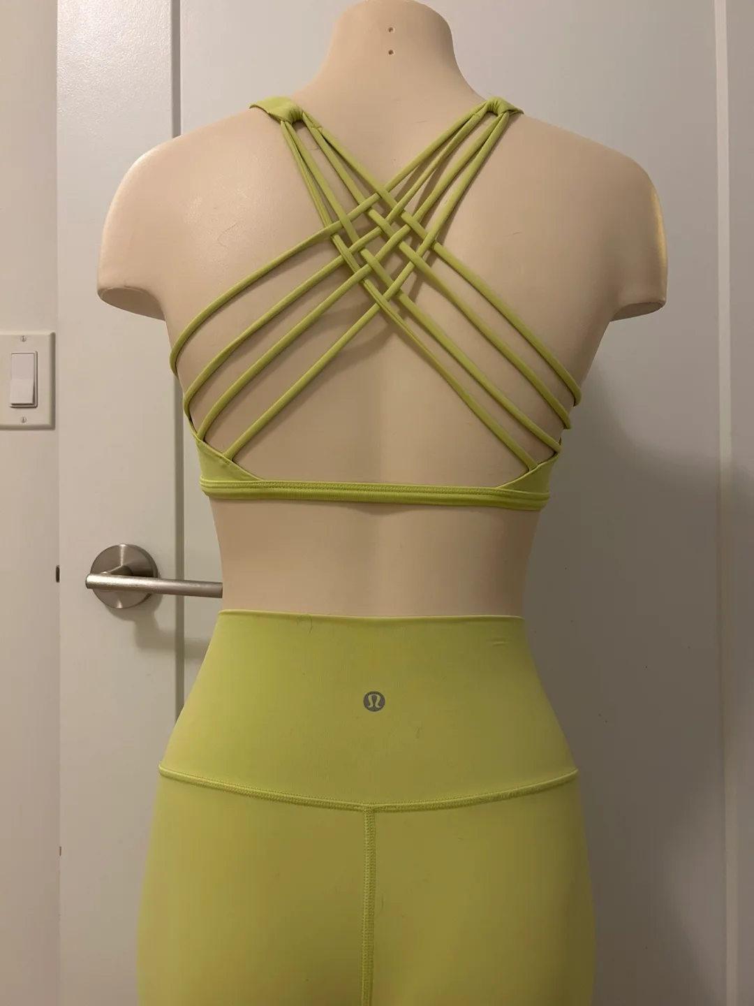 Lululemon Leggings & 2 bras set w/ matching crop top image indicator(4)