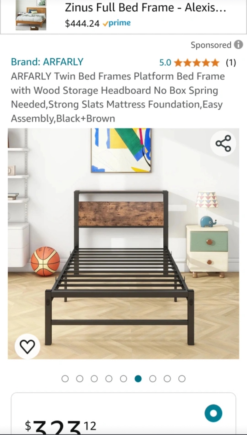 ARFARLY Twin Bed Frame with Headboard