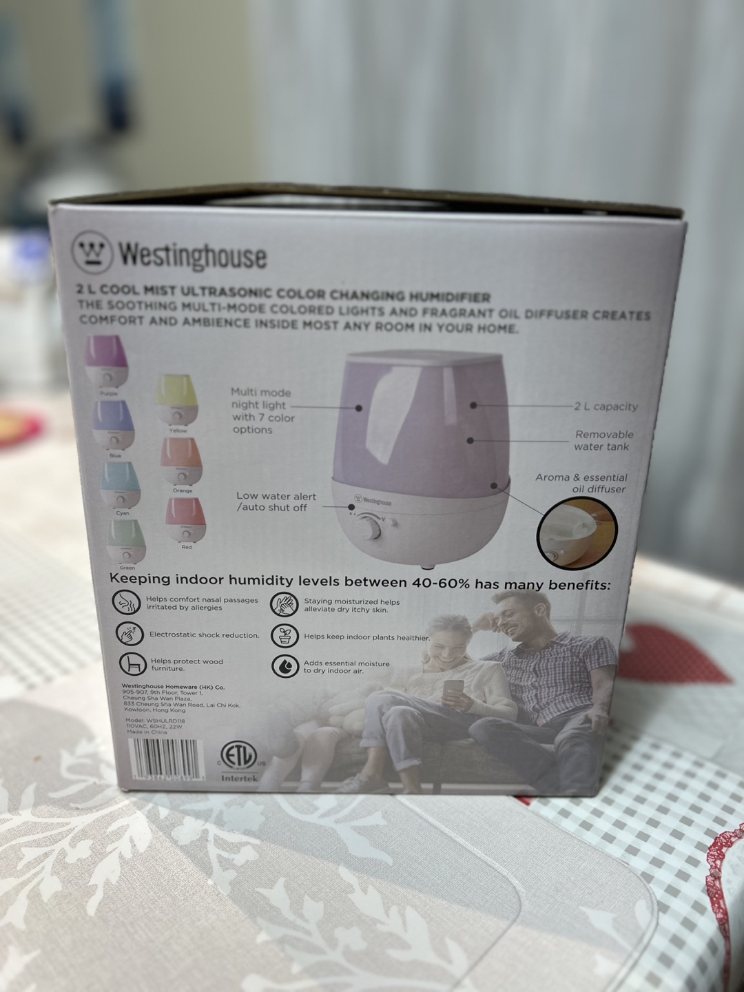 Westinghouse Cool Mist Ultrasonic Humidifier - photo 2