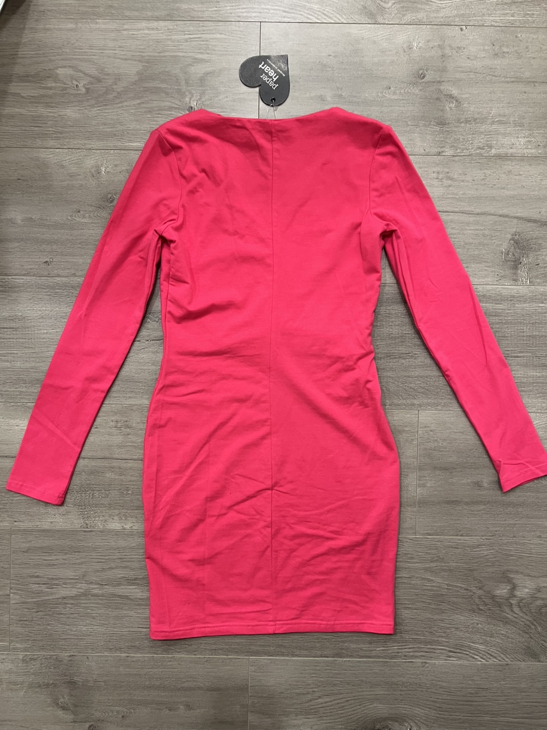 Paper Heart Neon Pink Long Sleeve Dress Size S - photo 5