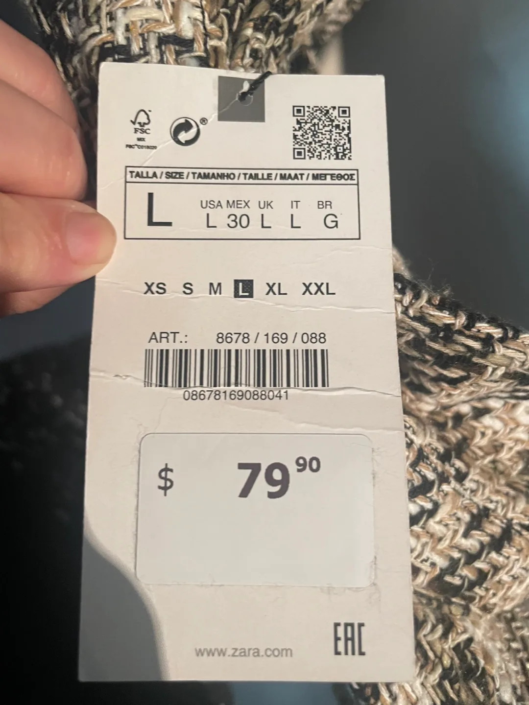 Zara Cropped Tweed Jacket image indicator(4)