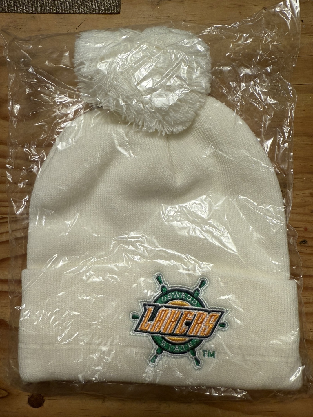 Oswego white beanie #freecycle