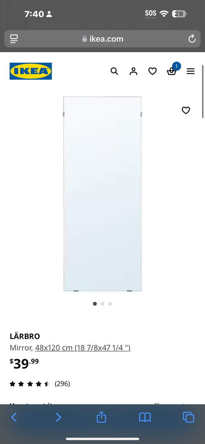IKEA LÄRBRO Mirror 48x120 cm - photo 3