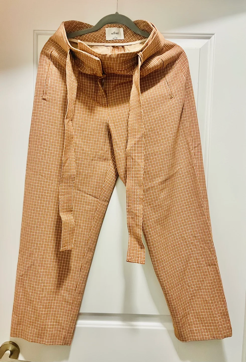 Wilfred Brown & White Gingham Pants image indicator(2)
