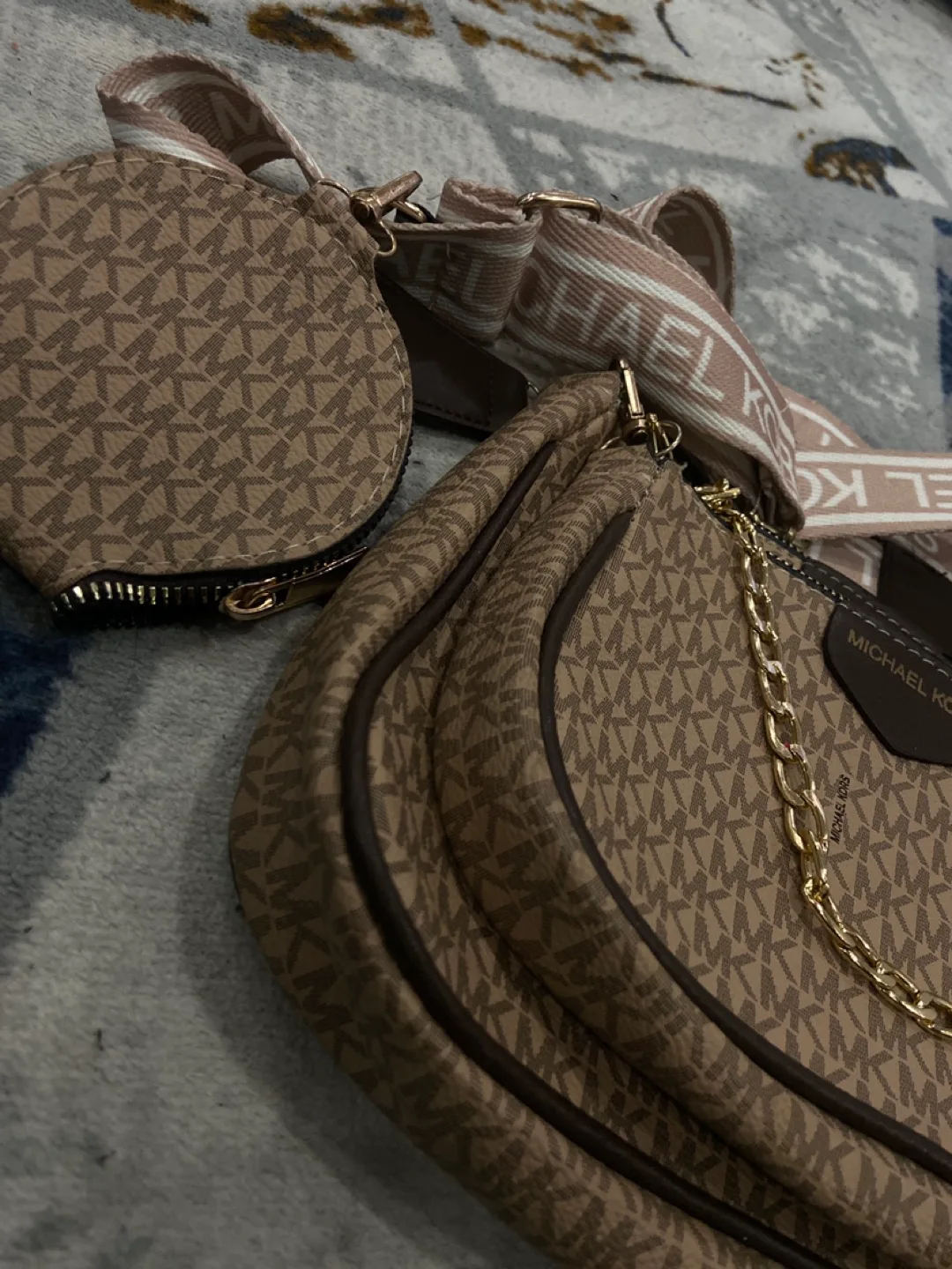 Michael Kors Brown Signature Crossbody Bag image indicator(2)