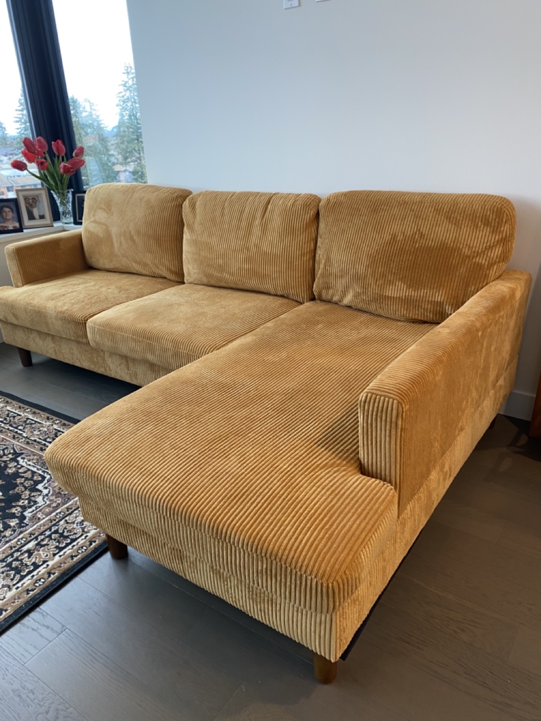 Mustard Yellow Sectional Sofa - photo 2