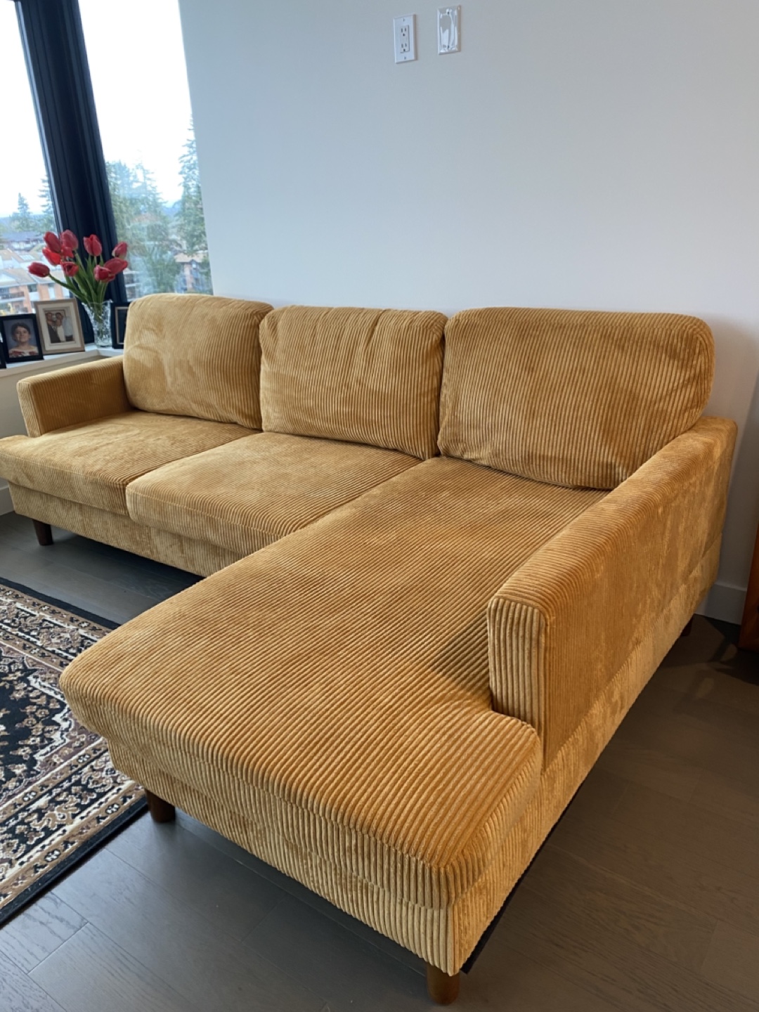 Mustard Yellow Sectional Sofa - photo 3