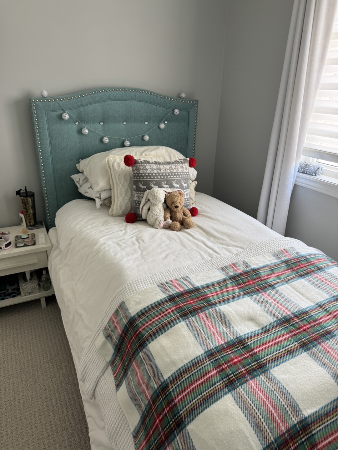 Teal Upholstered Bed Frame