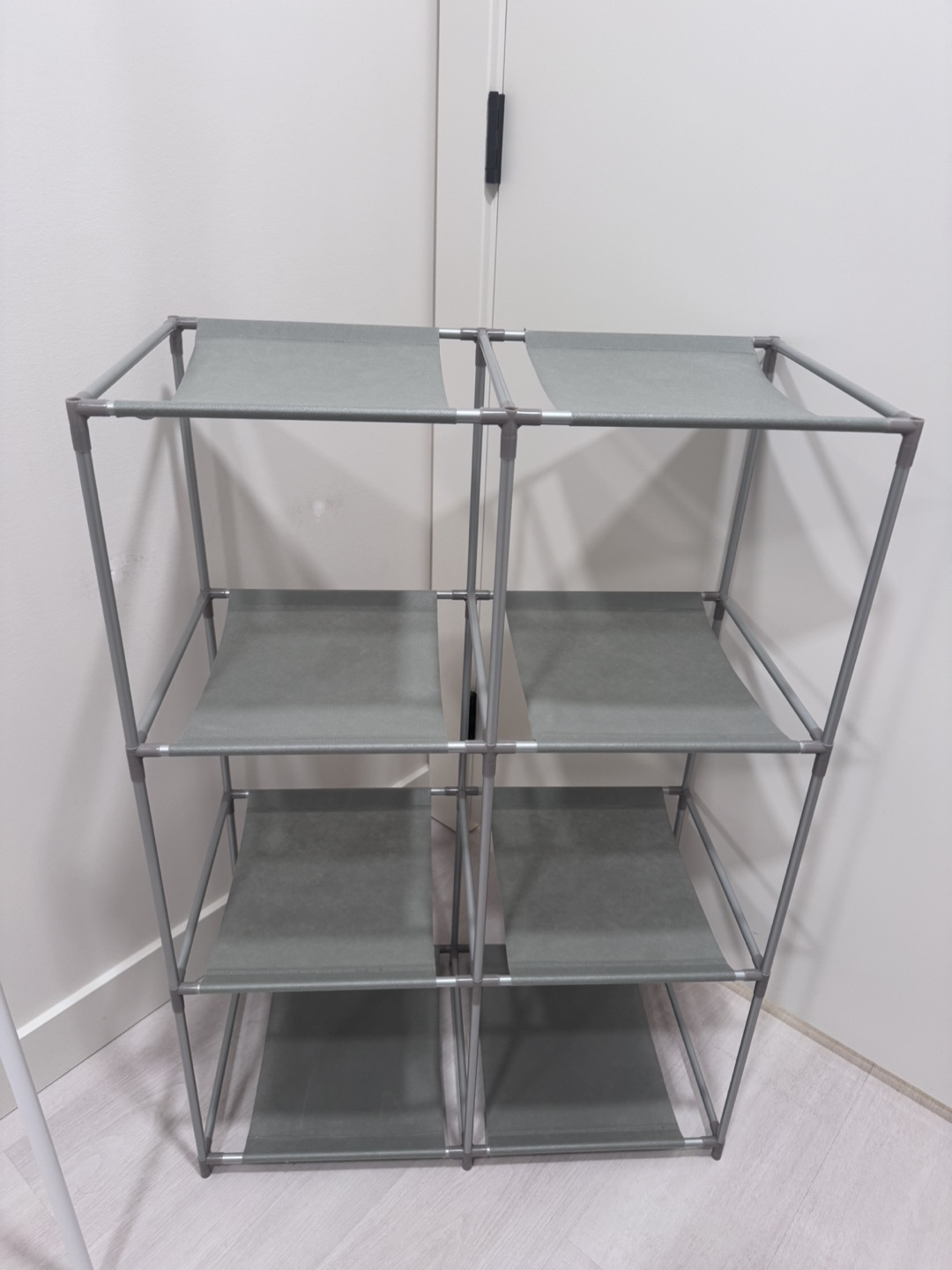 Grey Fabric Shelf Unit