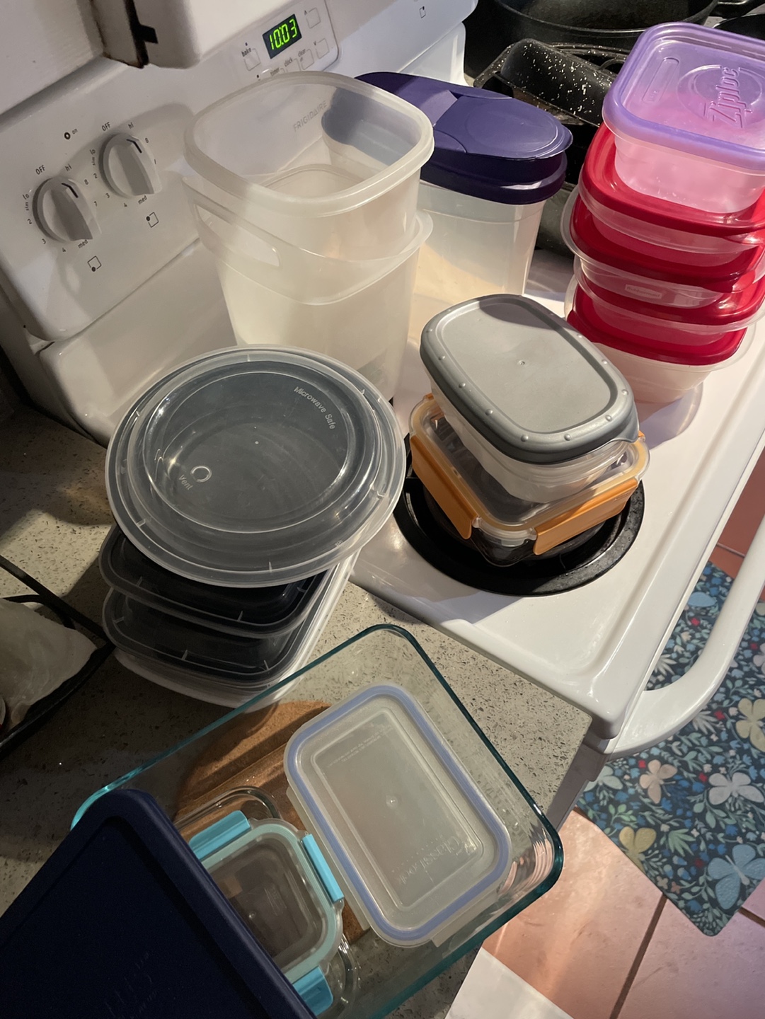 Assorted Plastic and glass Food Storage Containers