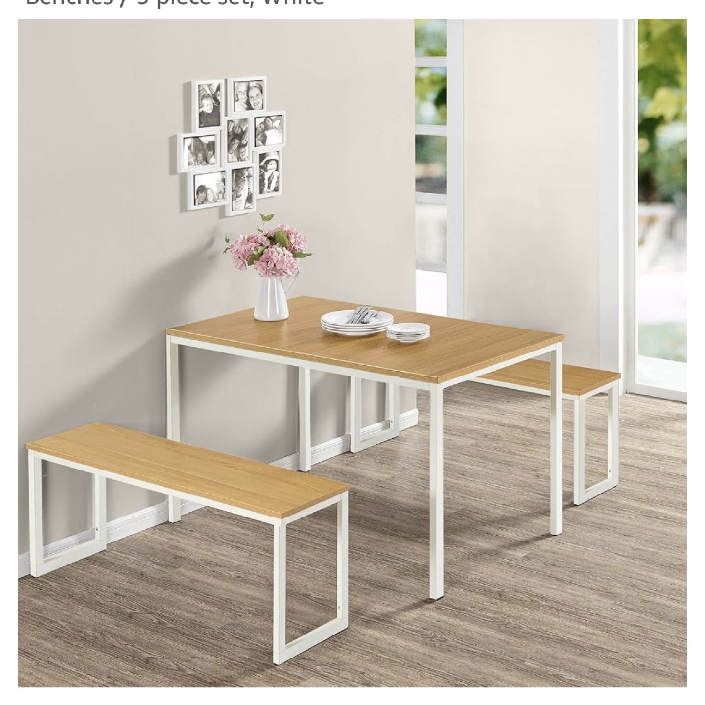 Dining Table with Two Benches - photo 2