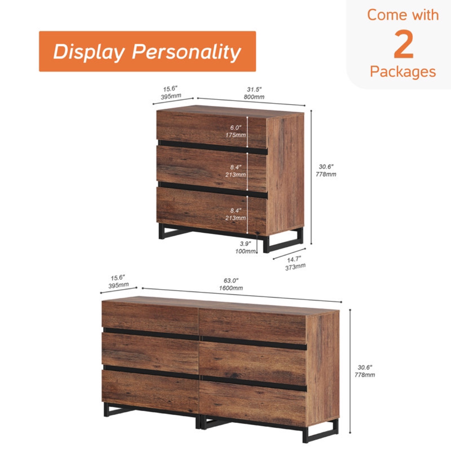 Alldredge 6 Drawer 64" Wide Double Dresser - photo 5