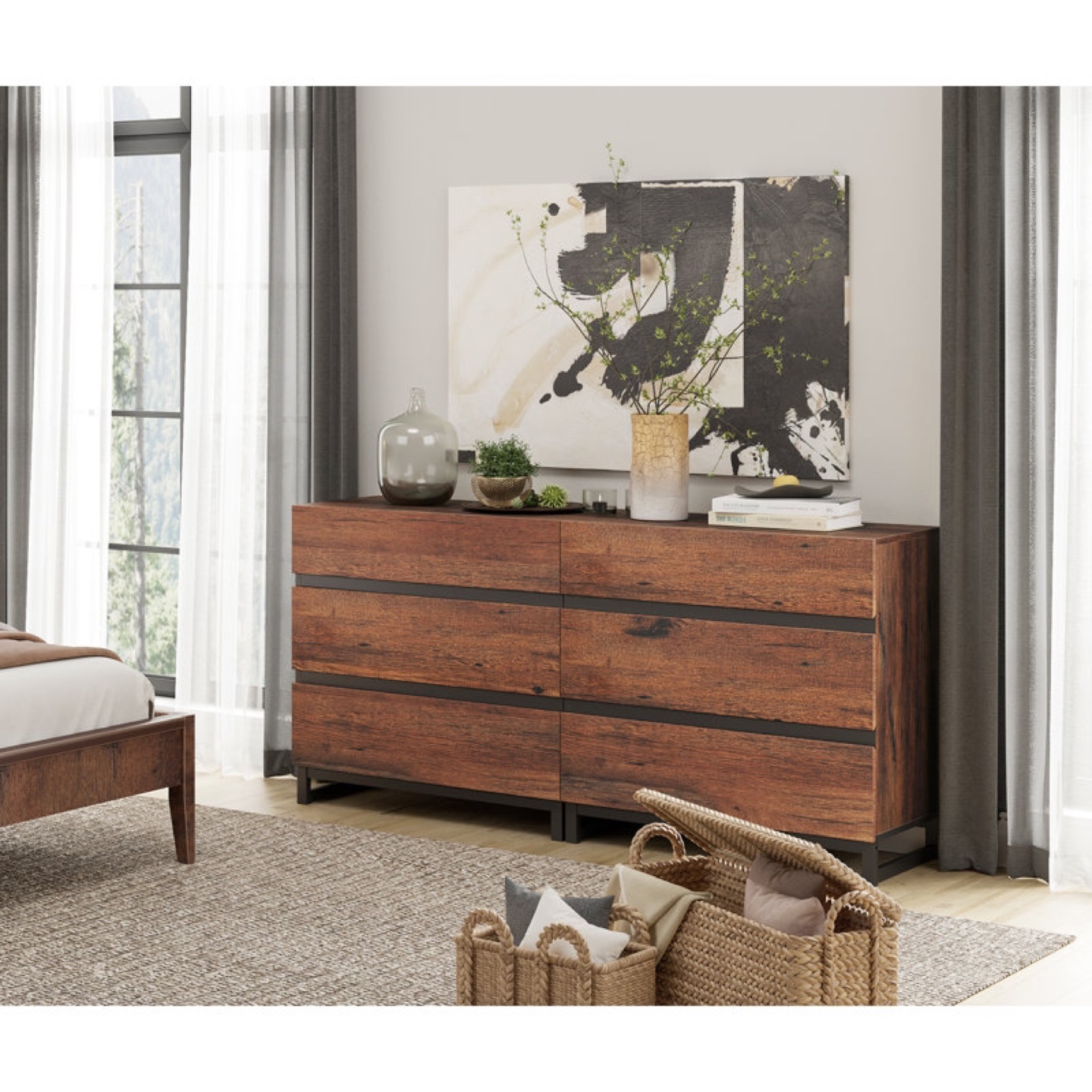 Alldredge 6 Drawer 64" Wide Double Dresser - photo 2