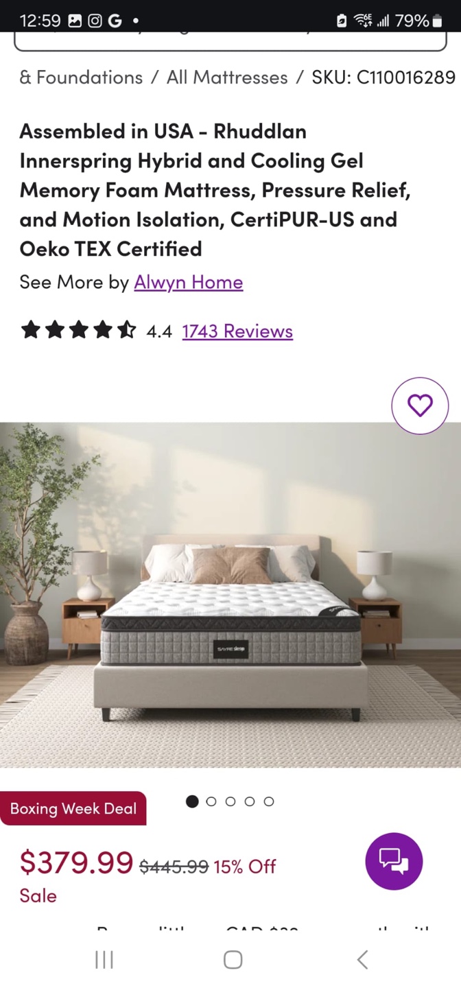 Sayre Sleep Diamond 12 Inch Queen Mattress