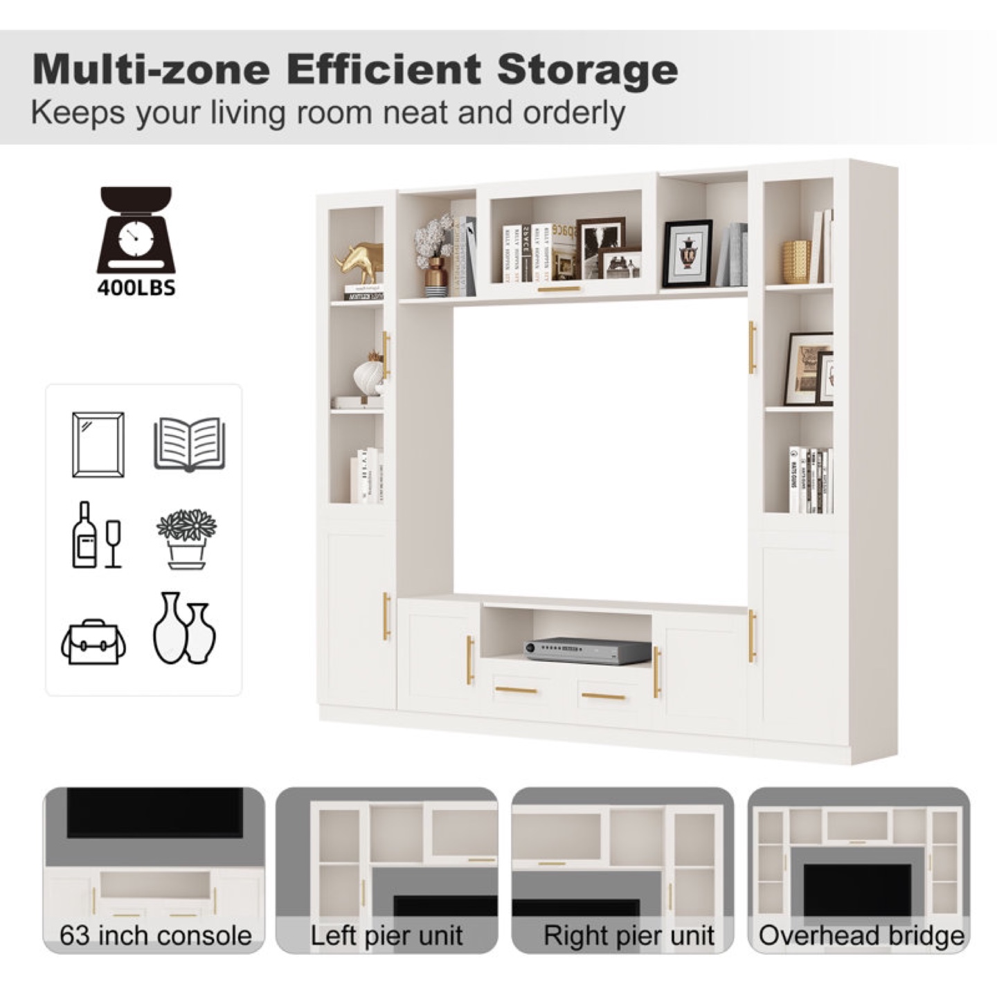 Tarajee Wall Unit Entertainment Centre for Living Room - photo 5