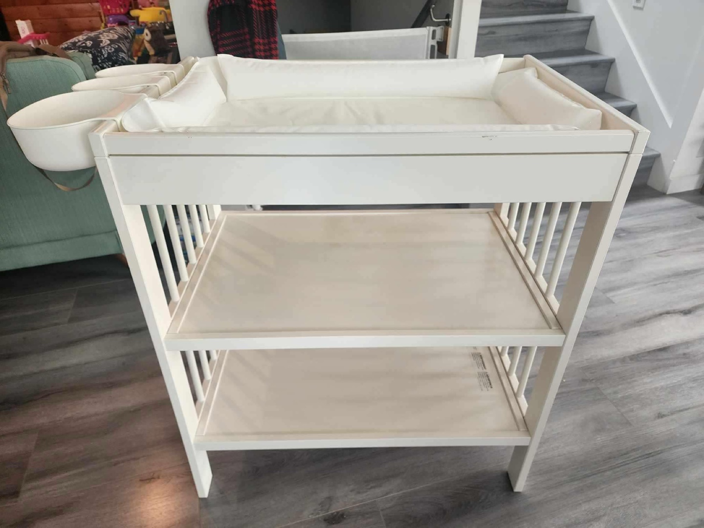 White Changing Table with Two Shelves