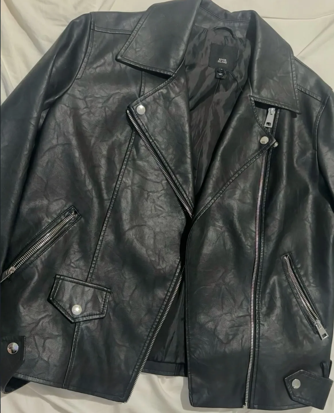 Black Faux Leather Jacket image indicator(2)