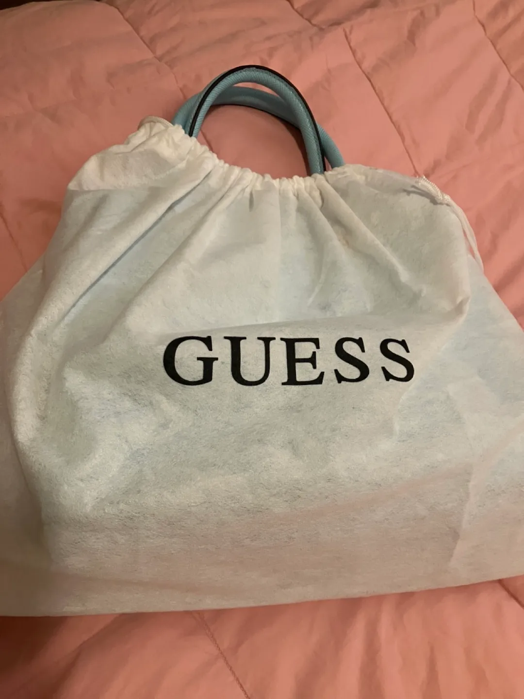 Guess blue satchel handbag image indicator(5)