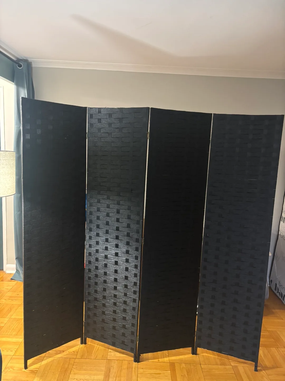Black Room Divider - 4 panel 6ft