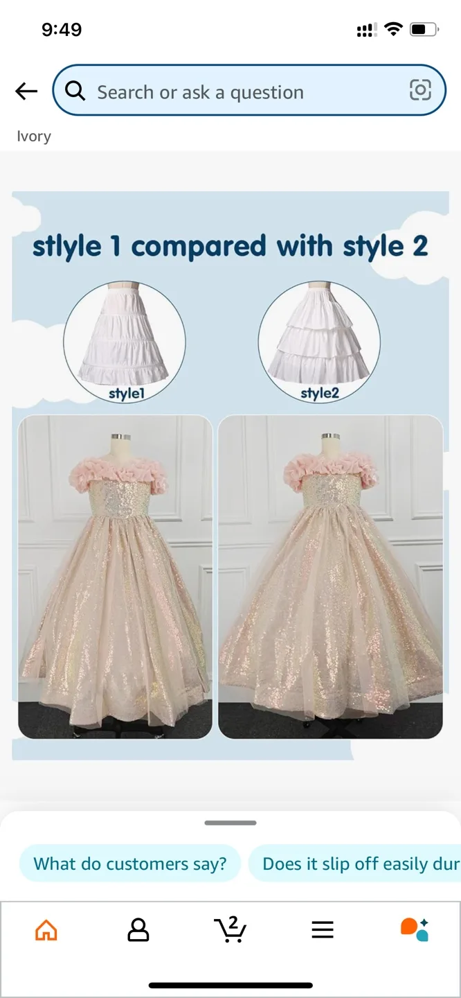 Girls' White Petticoat Underskirts image indicator(2)