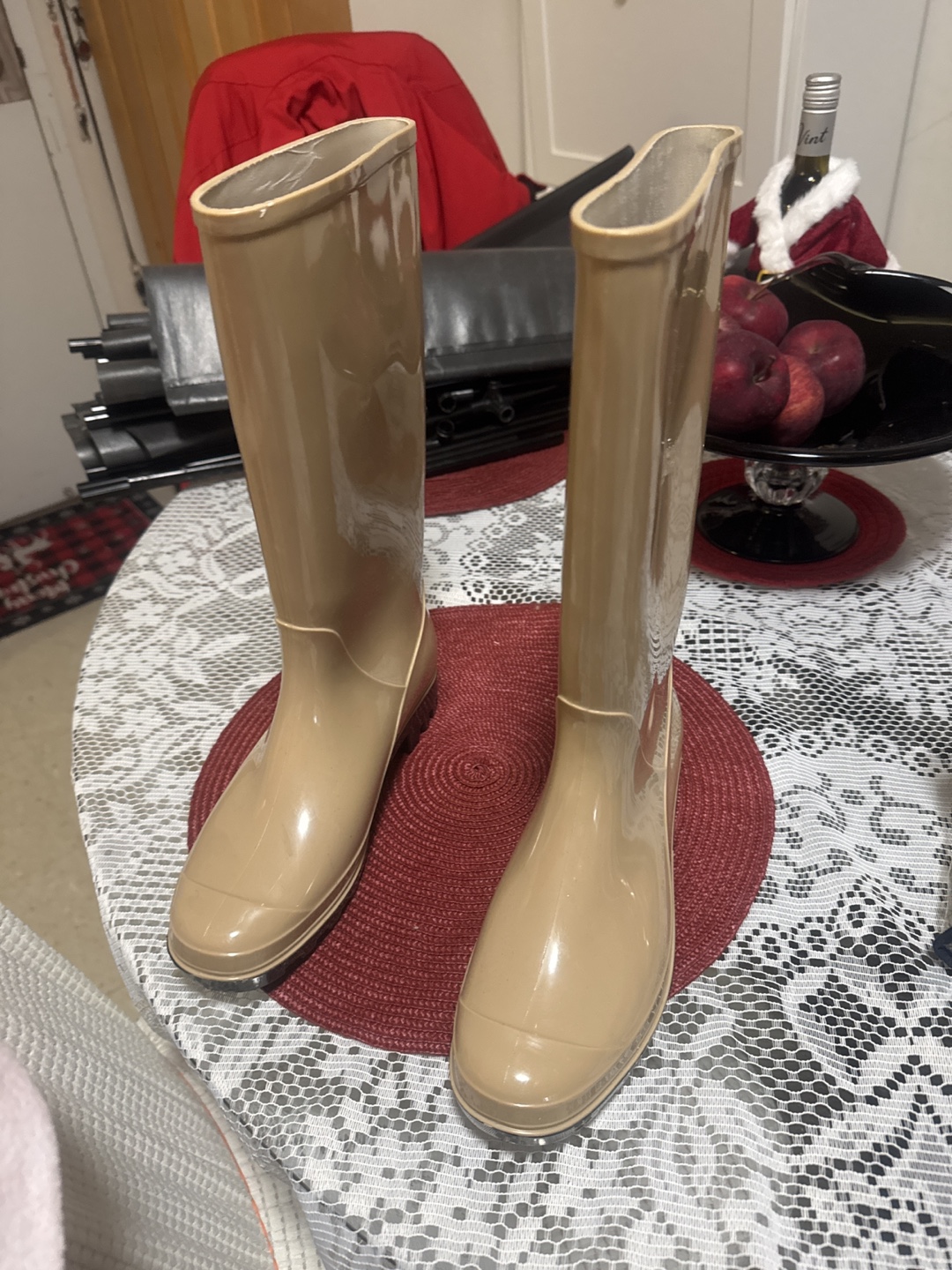 Tan Rain Boots