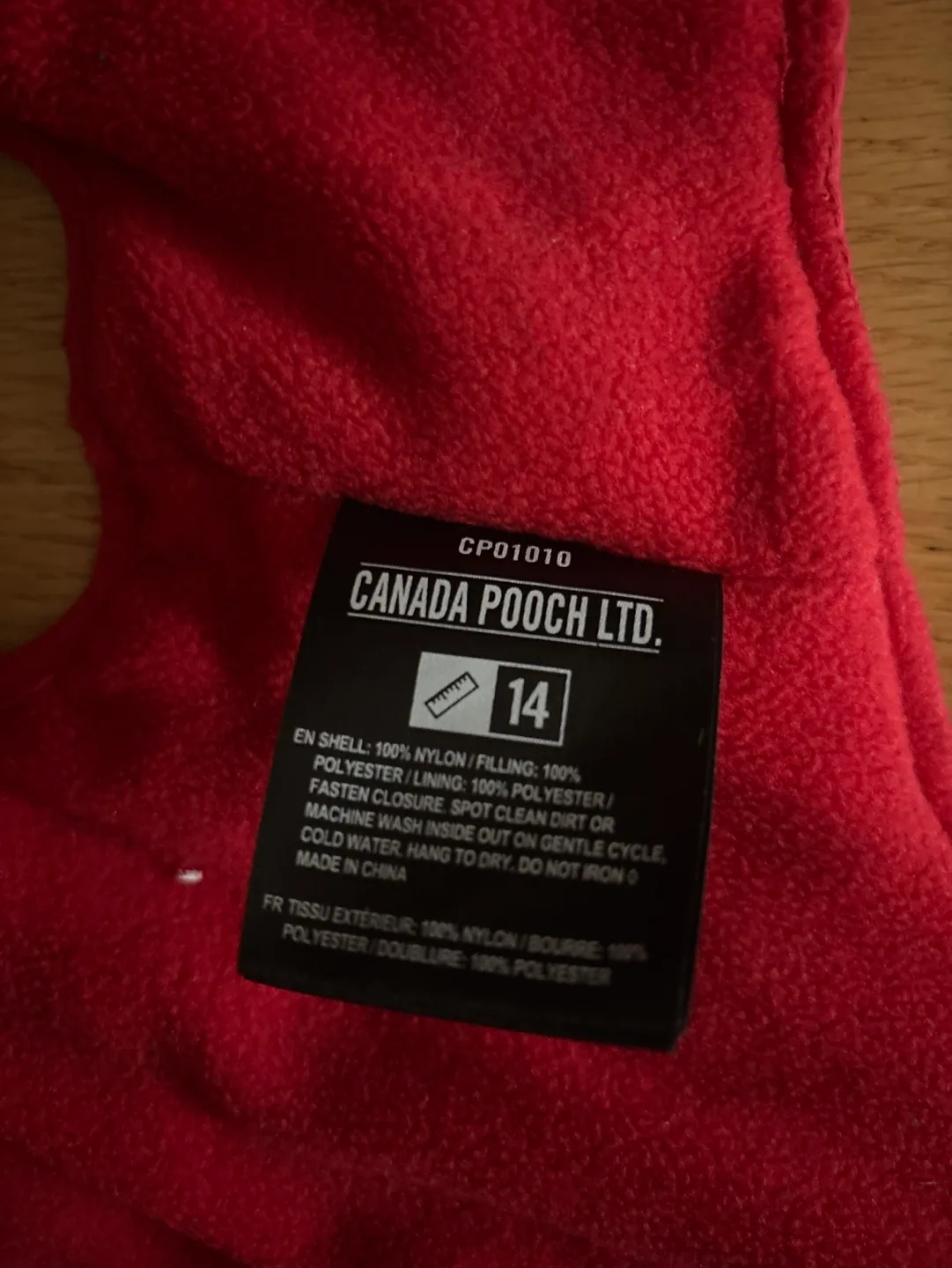 Canada Pooch Red Dog Winter Coat Size 14 image indicator(3)