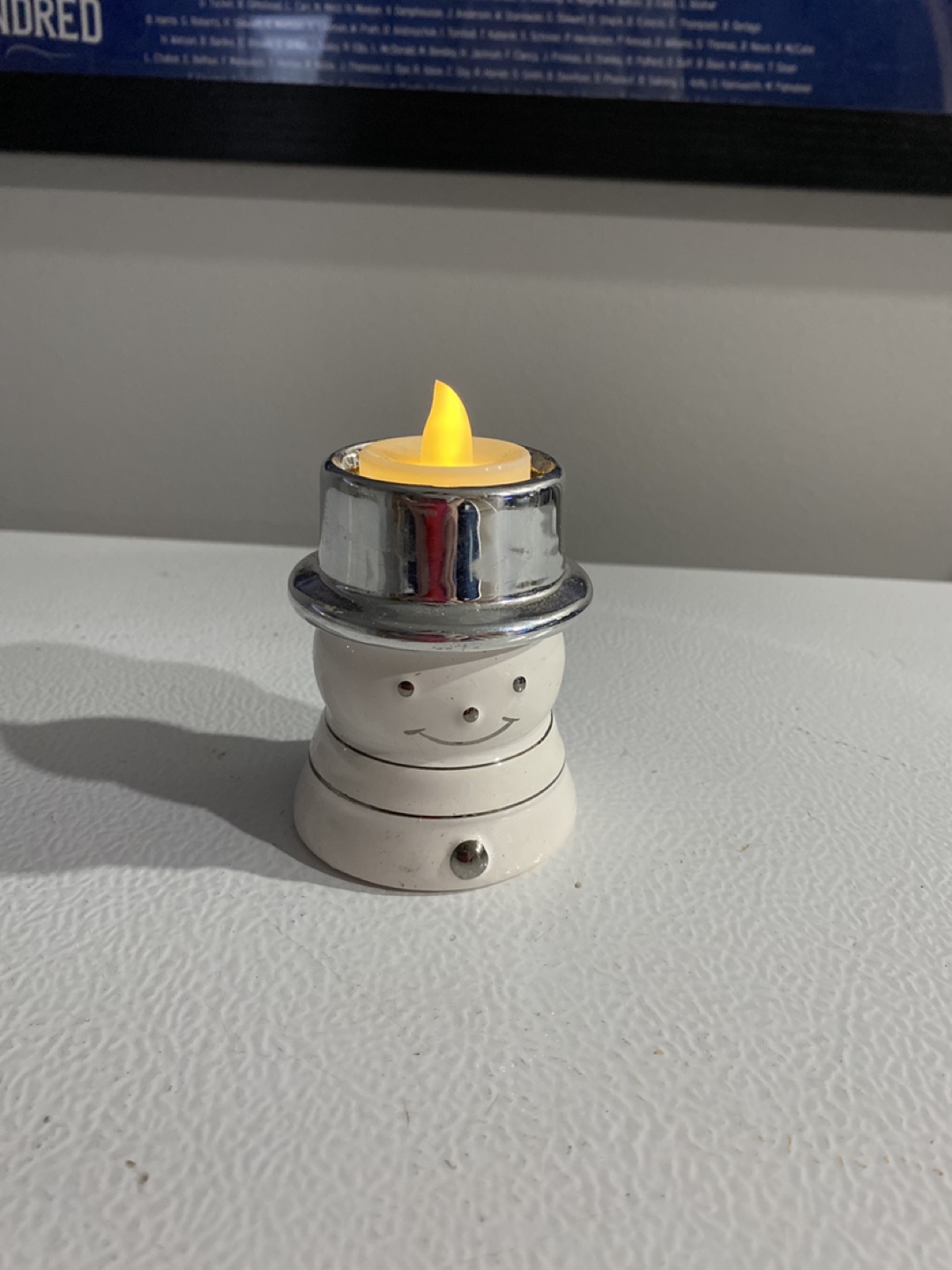 Snowman Tealight Holder LED 🥕  #freecycle - photo 2