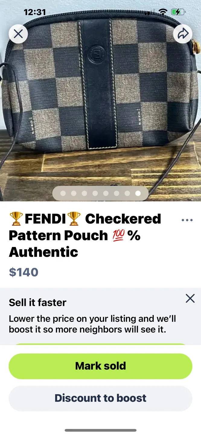 🏆FENDI🏆 drawstring side pouch 💯%AUTHENTIC image indicator(2)