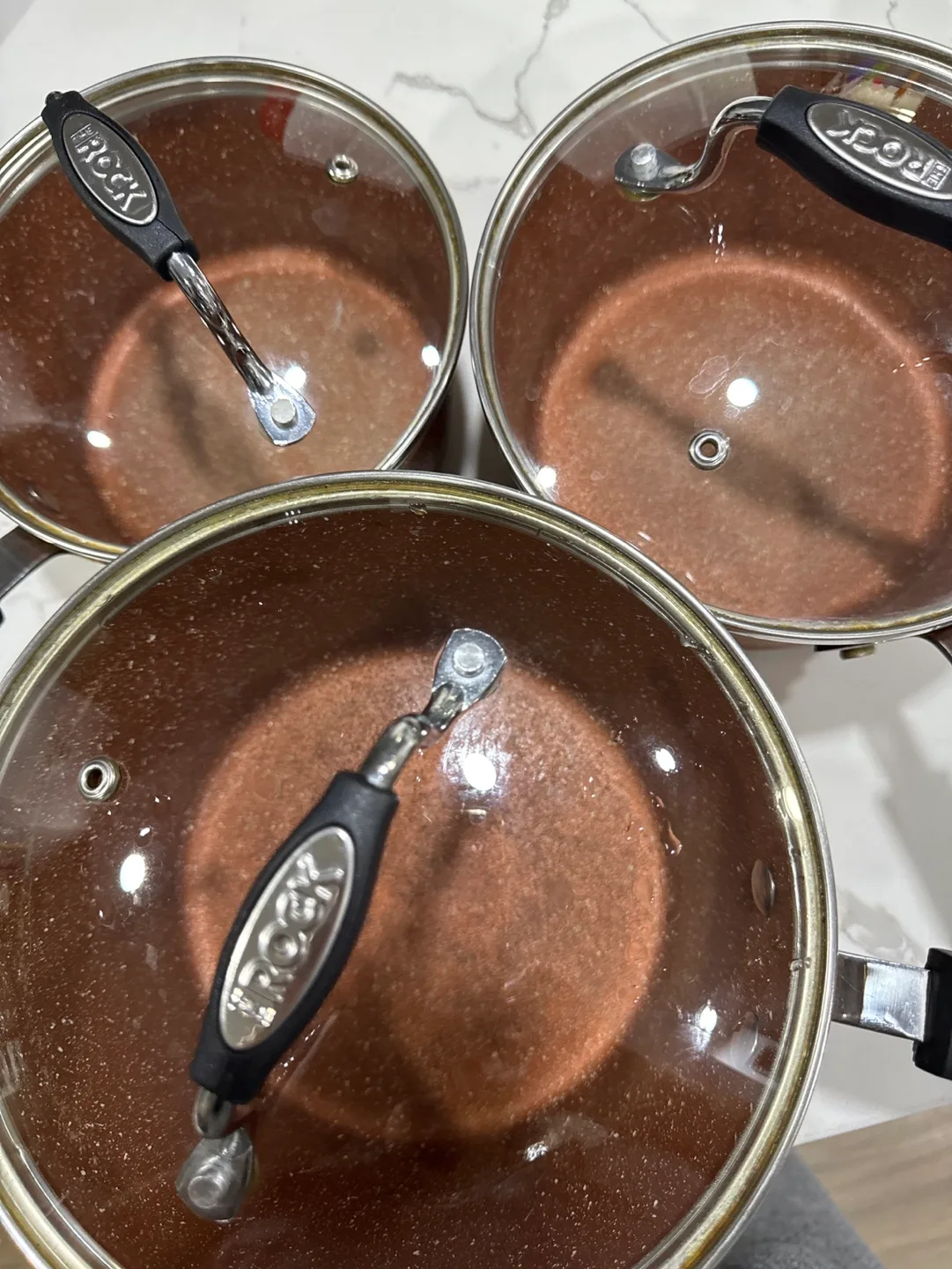 The Rock 3 Piece Copper Pots and Lids MOVING SALE #freecycle thumbnail